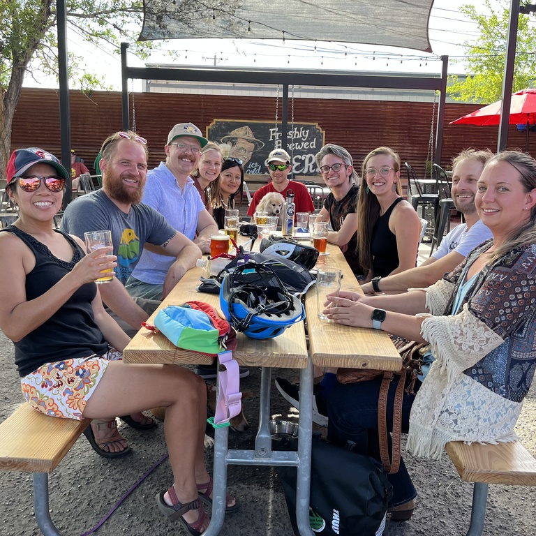 Labbers and friends out for a happy hour at Canteen in Albuquerque.