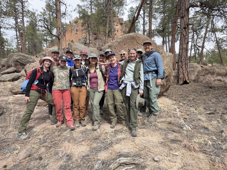 Jones Lab friends and collaborators on a site visit to Bandelier National Monument.