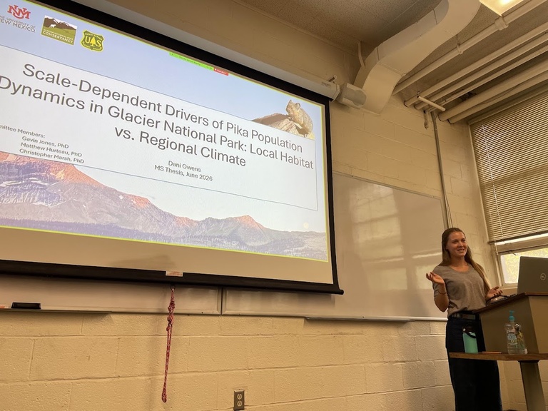 Dani Owens kicks off her Master’s degree defense at the University of New Mexico. Congrats to Dani!