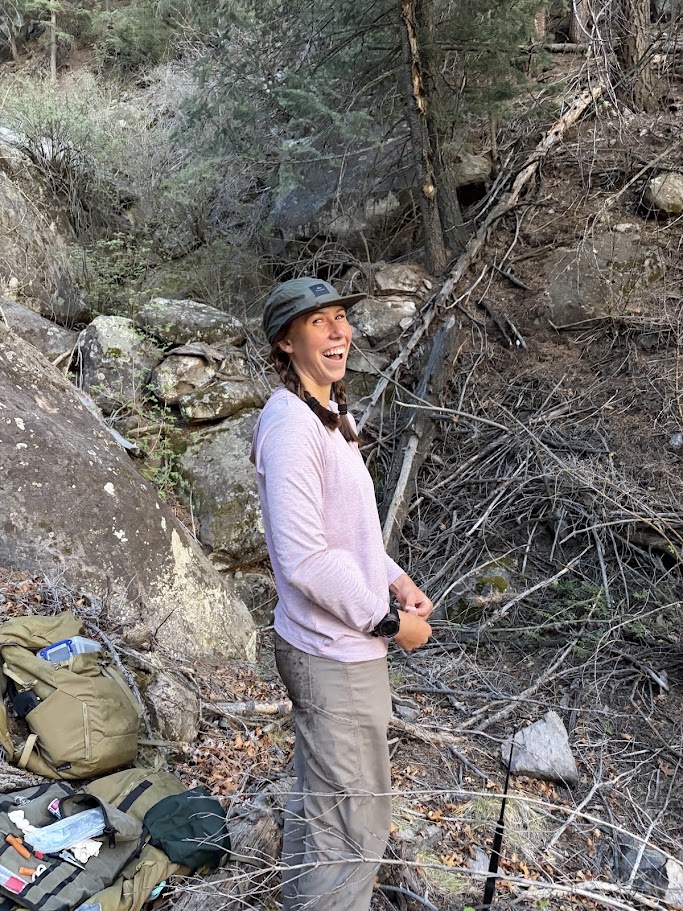 Pure joy! Graduate student Lucy Heflin moments after releasing her first-ever Mexican spotted owl as part of her Master’s studies.