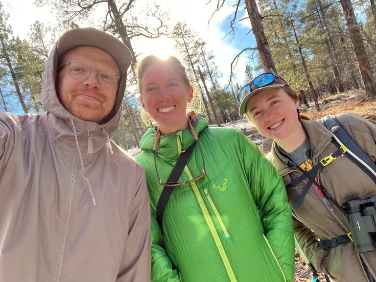 Gavin, Ceeanna, and Dana (L-R) on the Coconino National Forest, Arizona.