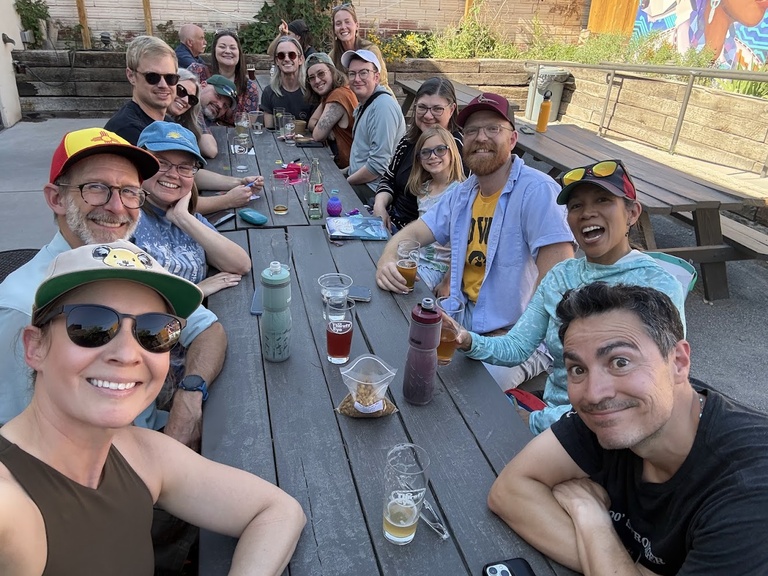 Friends and collaborators at Thirsty Eye Brewing in Albuquerque.