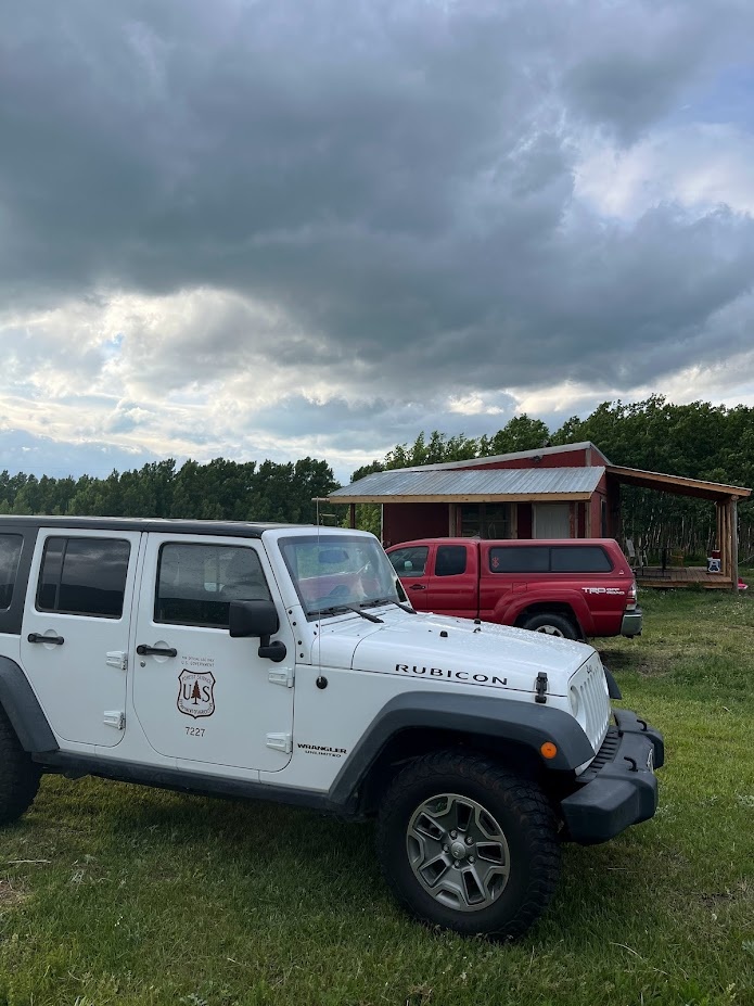 Ruby the Rubicon rests near team pika headquarters.