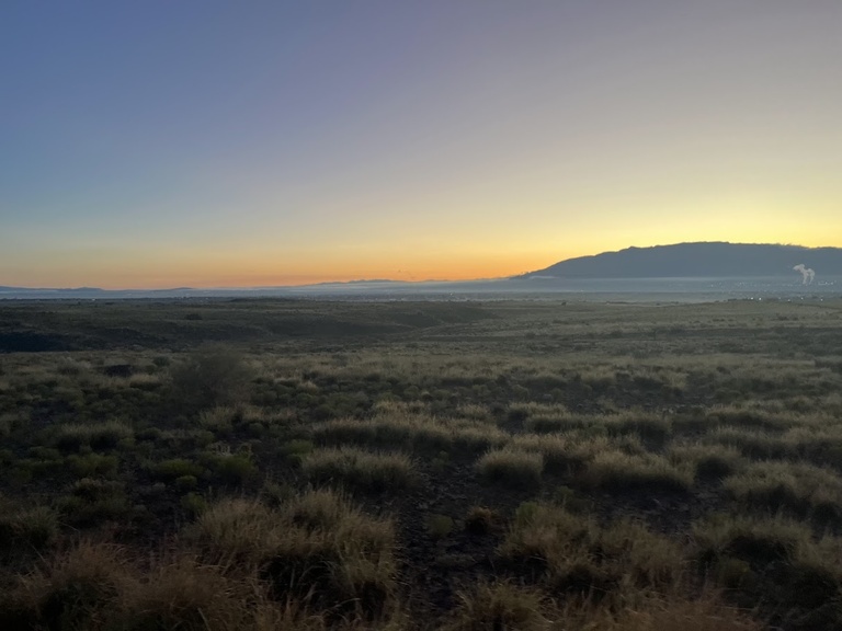 Sunrise over the Sandia Mountains in Albuquerque.