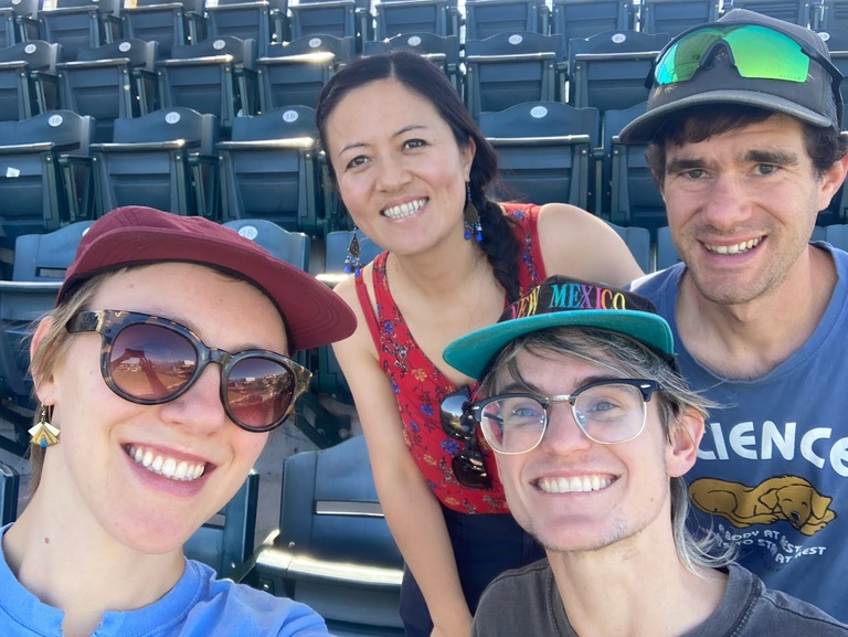 Jones labbers at an Albuquerque Isotopes baseball game.