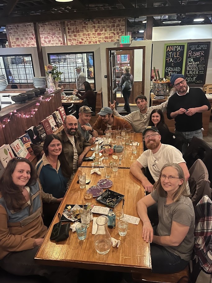 Sharing a meal with colleagues – new and old – during a seminar visit to Oregon State University.