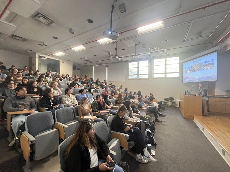 A packed house for a Biology Department seminar by Dani Owens at University of New Mexico.
